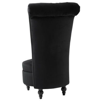 Black Tufted High Back Plush Velvet Upholstered Accent Low Profile Chair - FurniFindUSA