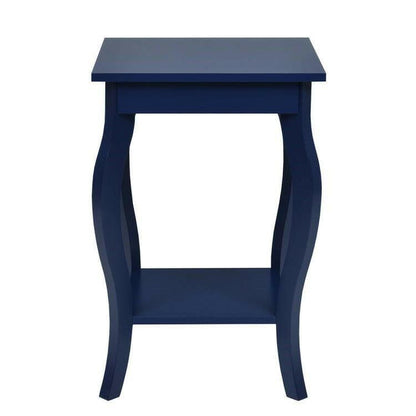 Stylish Nightstand End Table in Dark Blue Wood Finish - Set of 2 - FurniFindUSA