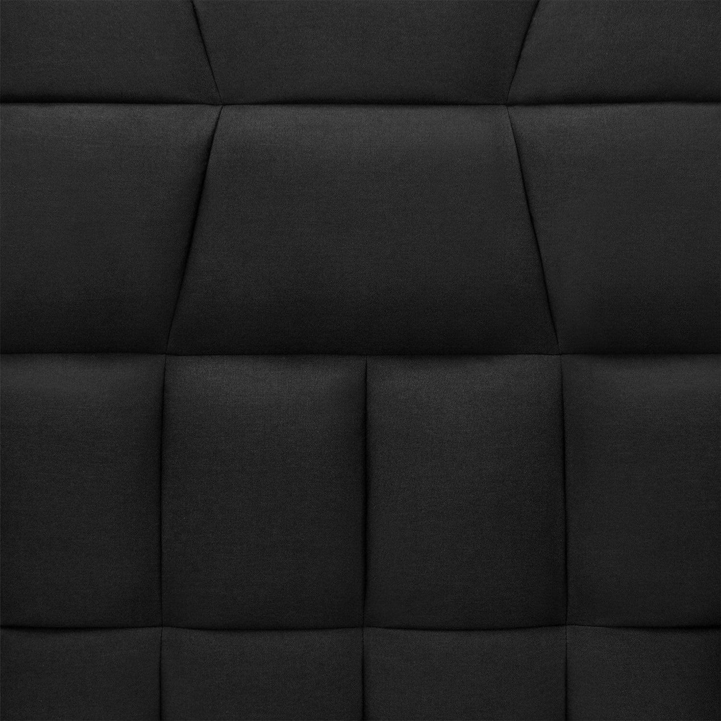 Plush Black Split-Back Design Convertible Linen Tufted Futon w/ 2 Pillows - FurniFindUSA