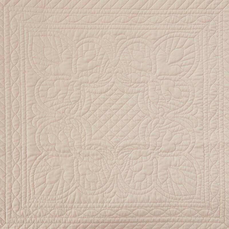 Full/Queen Size 3 Piece Reversible Scalloped Edges Microfiber Quilt Set in Blush - FurniFindUSA