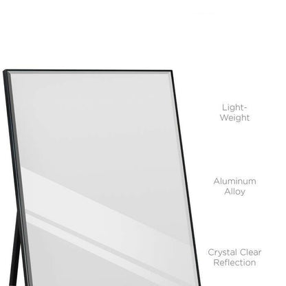 Black Large Full Length Leaning Wall or Hanging Mirror - FurniFindUSA