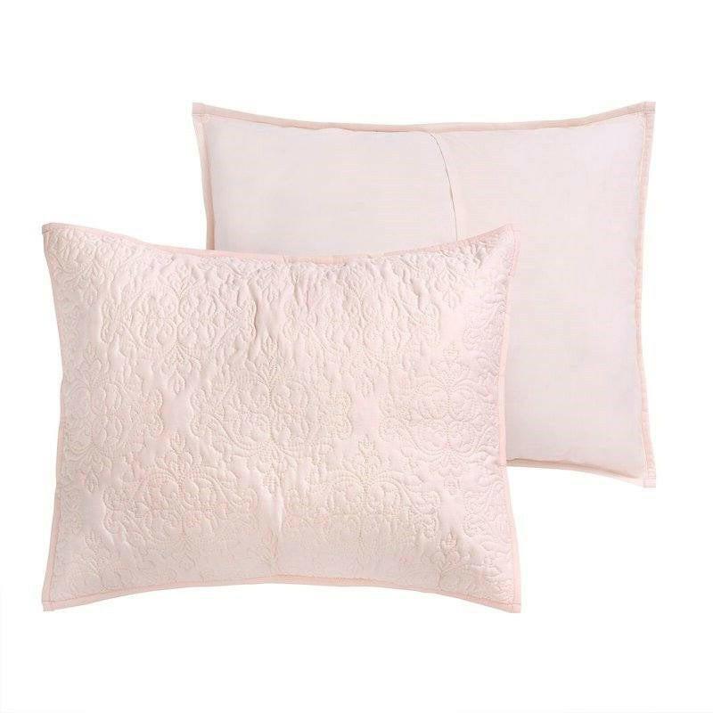 King Size 100-Percent Cotton 3-Piece Quilt Bedspread Set in Blush Pink - FurniFindUSA