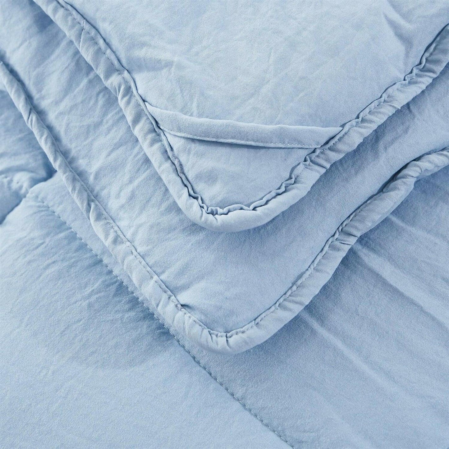 King Size Blue 3 Piece Microfiber Reversible Comforter Set - FurniFindUSA