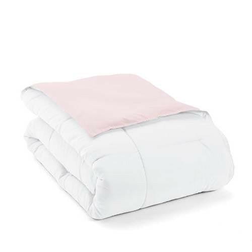 King/Cal King 3-Piece Microfiber Reversible Comforter Set Blush Pink and White - FurniFindUSA
