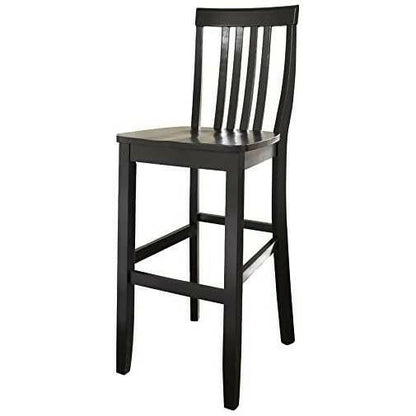 Set of 2 - Solid Hardwood 30-inch Bar Stool in Black Wood Finish - FurniFindUSA