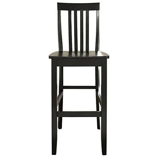 Set of 2 - Solid Hardwood 30-inch Bar Stool in Black Wood Finish - FurniFindUSA