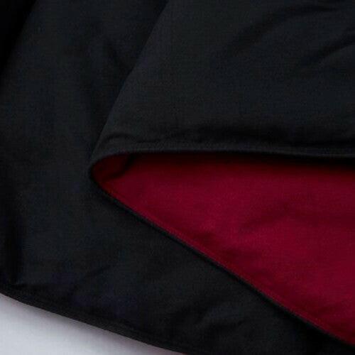 Twin/Twin XL Traditional Microfiber Reversible 3 Piece Comforter Set in Black/Maroon - FurniFindUSA