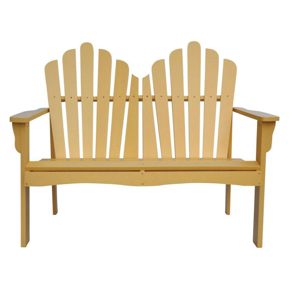 Outdoor Cedar Wood Garden Bench Loveseat in Beeswax Finish - FurniFindUSA