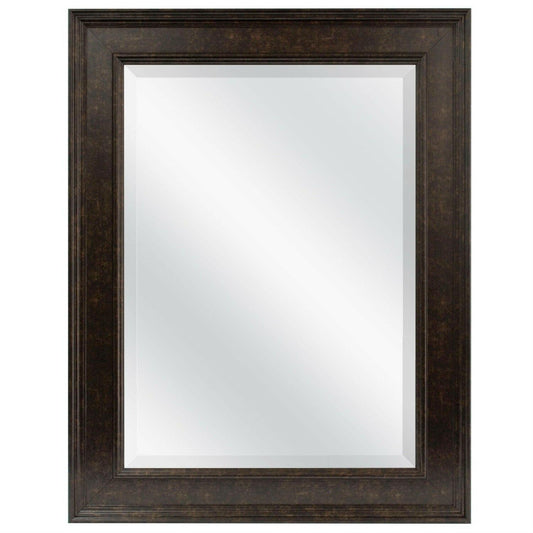 Beveled Rectangular Bathroom Vanity Mirror with Bronze Finish Frame - FurniFindUSA