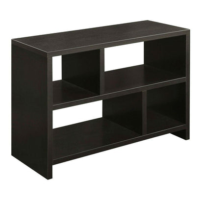 Modern 2-Shelf Bookcase Console Table in Espresso Wood Finish - FurniFindUSA