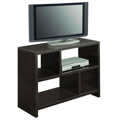 Modern 2-Shelf Bookcase Console Table in Espresso Wood Finish - FurniFindUSA
