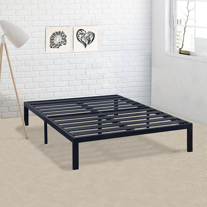 California King Metal Platform Bed Frame with Heavy Duty Slats - FurniFindUSA