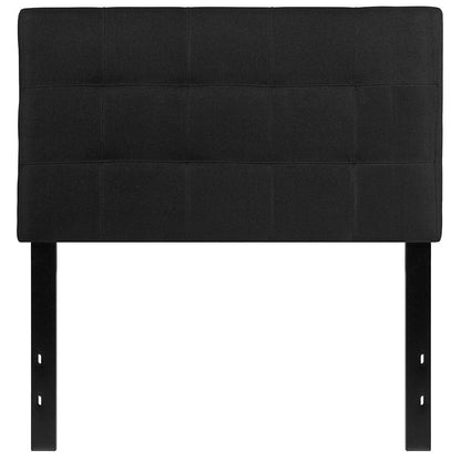 Twin size Modern Black Fabric Box-Stitch Upholstered Headboard - FurniFindUSA