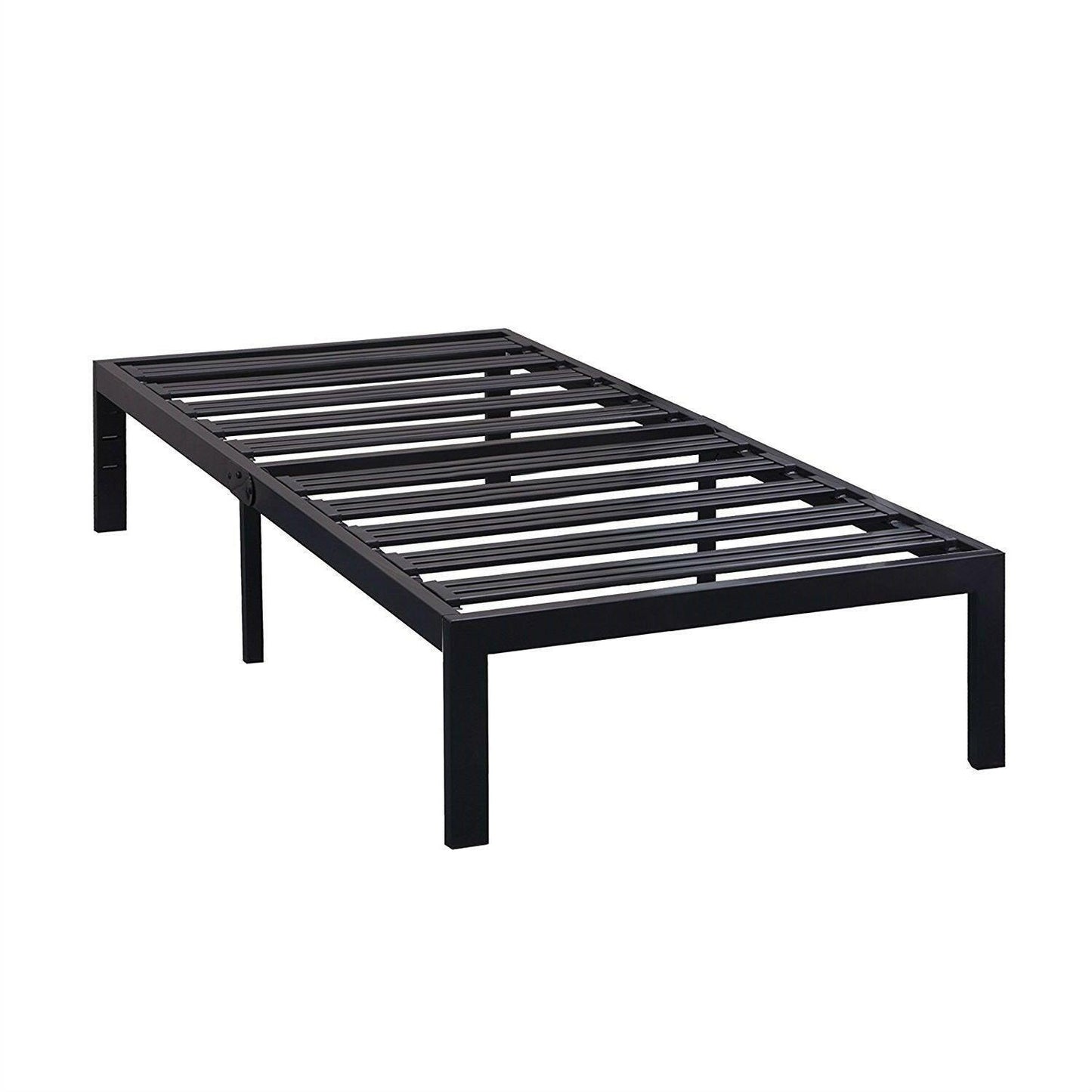 Twin size Heavy Duty Metal Platform Bed Frame with Wide Steel Slats - FurniFindUSA