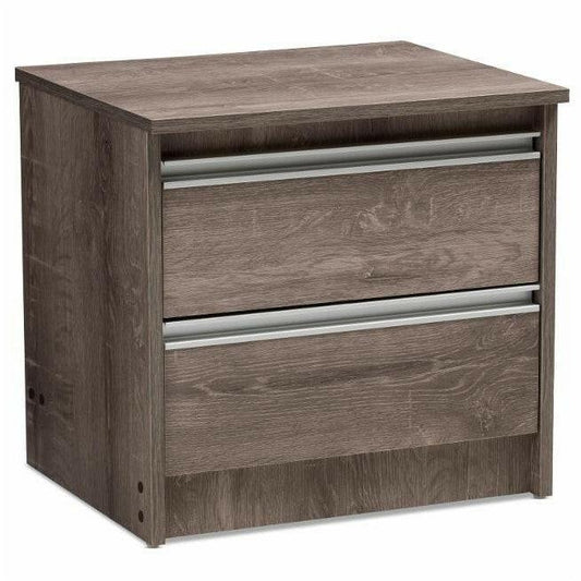 Rustic FarmHome 2 Drawer Nightstand Natural Oak - FurniFindUSA