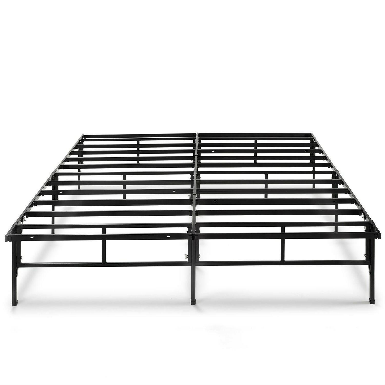 Queen size Sturdy Black Metal Platform Bed Frame - FurniFindUSA