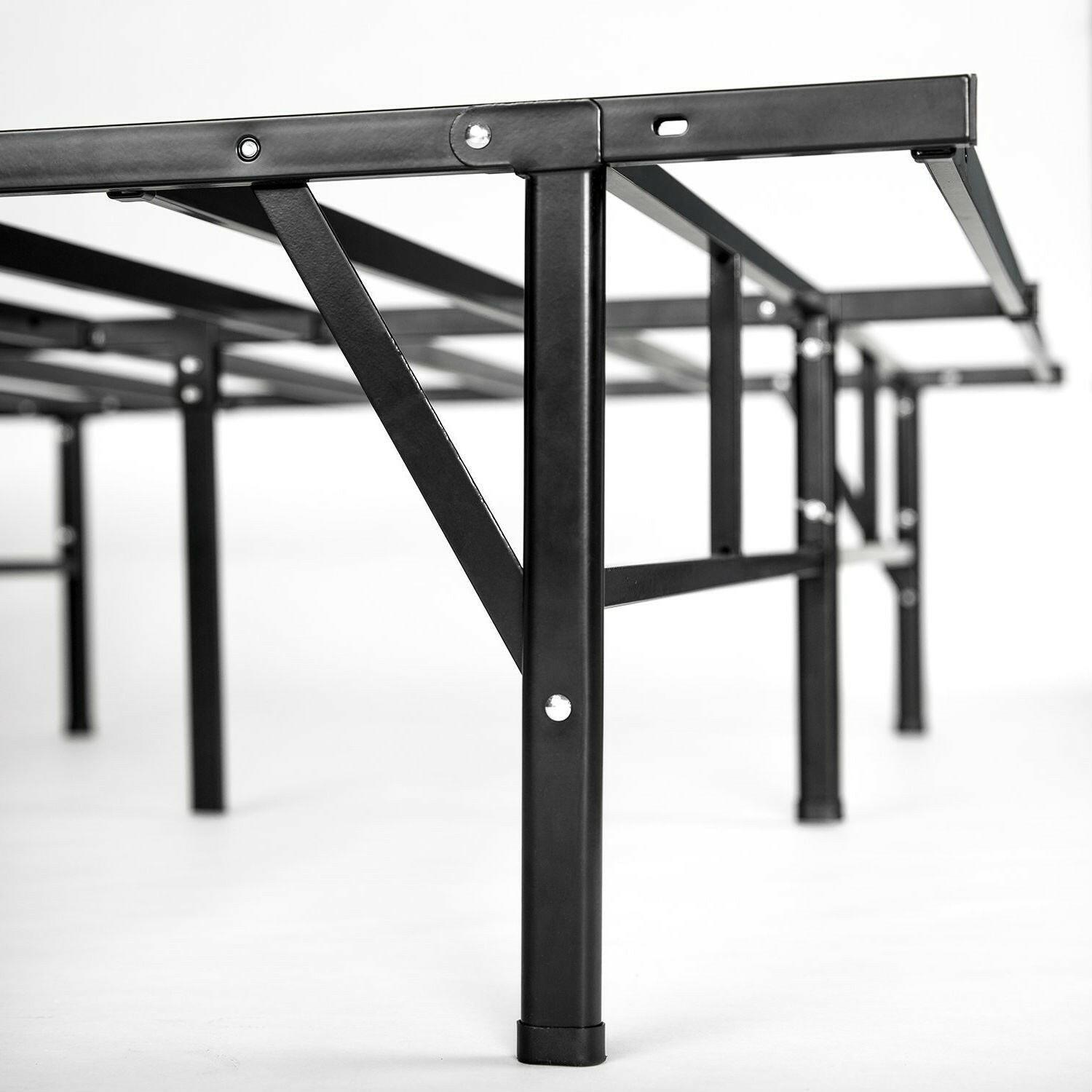 Queen size Sturdy Black Metal Platform Bed Frame - FurniFindUSA