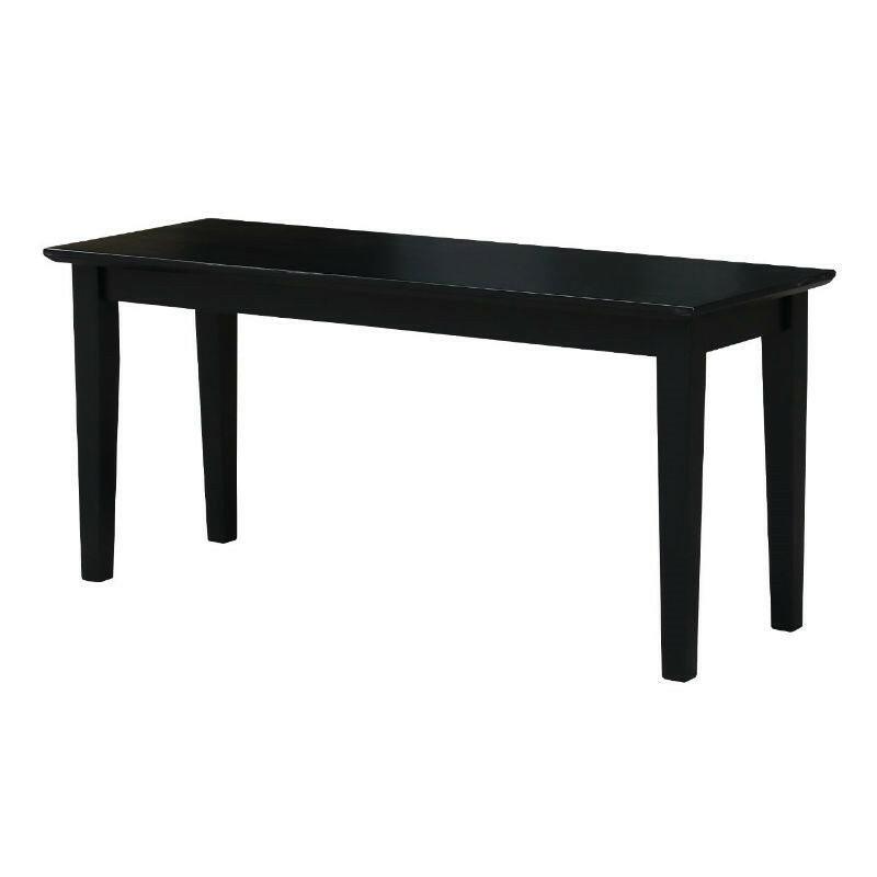 Solid Wood Entryway Accent Bench in Black Finish - FurniFindUSA