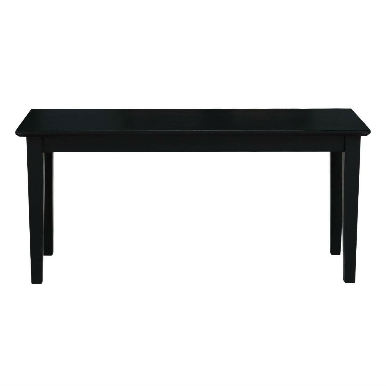 Solid Wood Entryway Accent Bench in Black Finish - FurniFindUSA