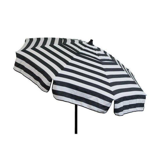 6 Foot Black White Stripe Drape Umbrella Manual Lift with Tilt - FurniFindUSA