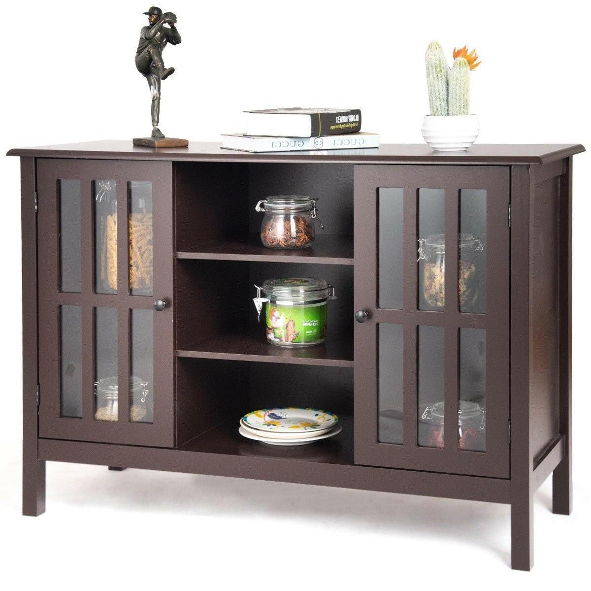 Brown Wood 43-inch TV Stand Storage Cabinet Console Table - FurniFindUSA