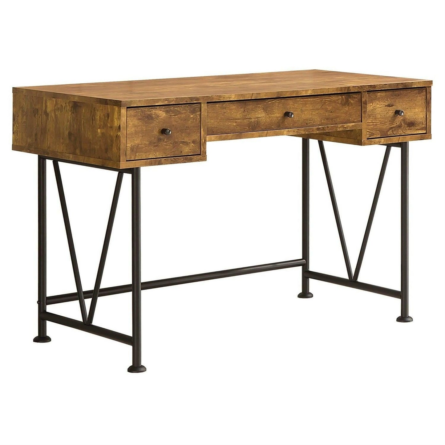 Farmhouse Rustic Home Office 3 Drawer Writing Desk - FurniFindUSA