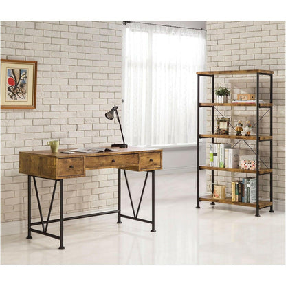 Farmhouse Rustic Home Office 3 Drawer Writing Desk - FurniFindUSA