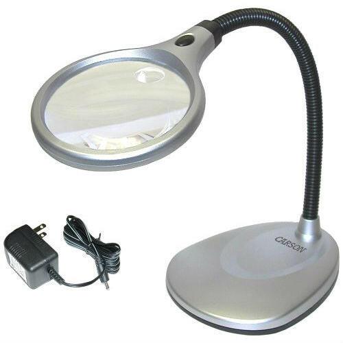 LED Illuminated 2X Magnifying Glass / Desk Lamp - FurniFindUSA