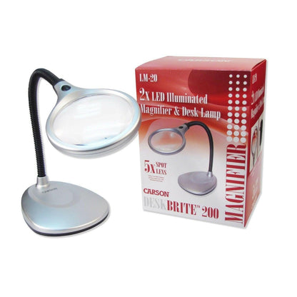 LED Illuminated 2X Magnifying Glass / Desk Lamp - FurniFindUSA