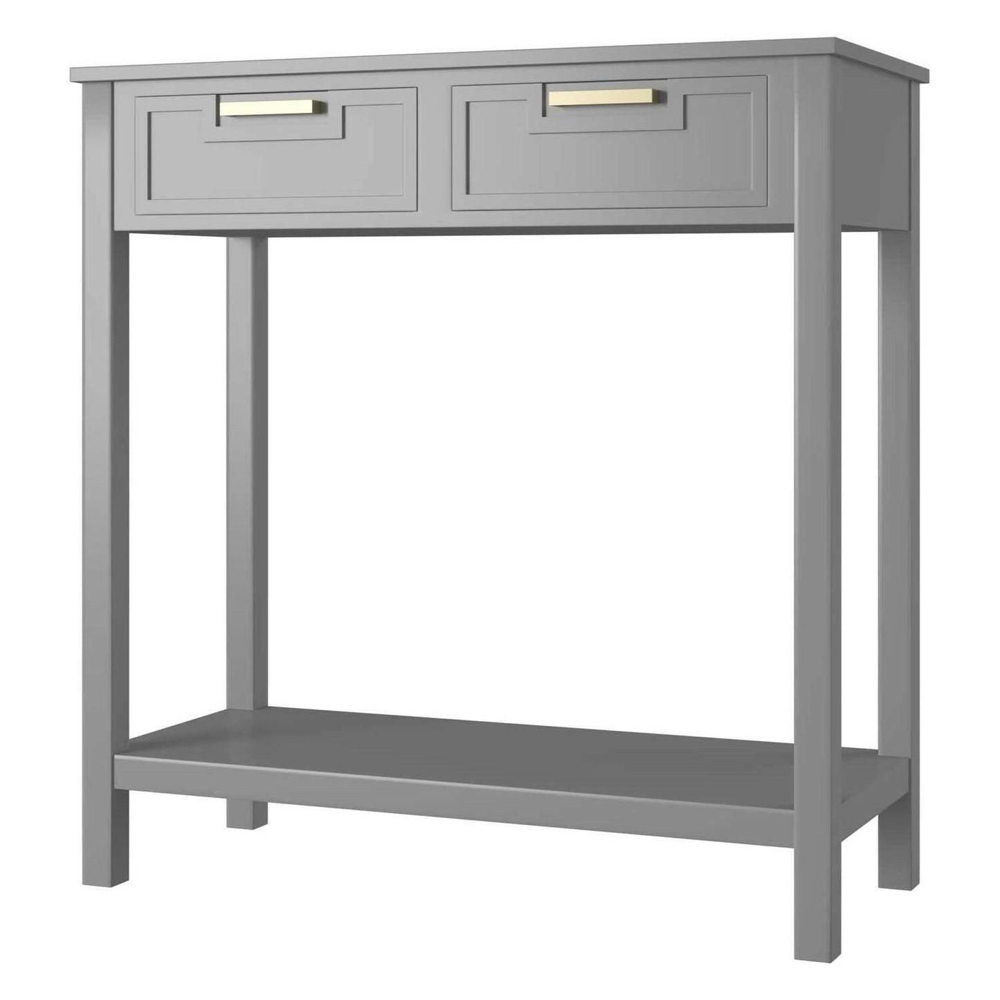 Modern Entryway Accent 2 Drawer Sofa Side Table Grey - FurniFindUSA