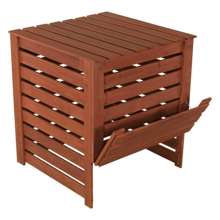 Outdoor 90 Gallon Solid Wood Compost Bin with Brown Finish - FurniFindUSA