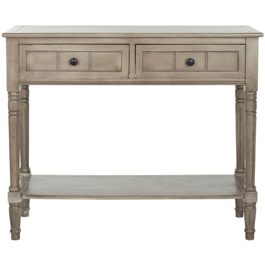 Console Accent Table Traditional Style Sofa Table in Distressed Cream - FurniFindUSA