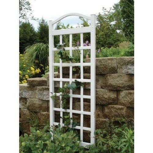 76-inch High Garden Trellis in White Vinyl - Made in USA - FurniFindUSA