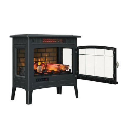 Black Infrared Quartz Electric Fireplace Stove Heater - FurniFindUSA