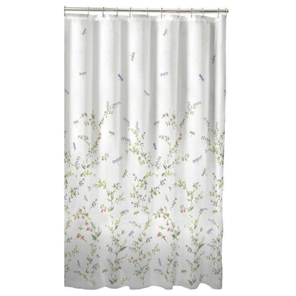 Floral Dragonfly Polyester Machine Washable Shower Curtain - FurniFindUSA