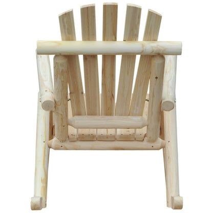 FarmHouse Classical Fir Wood Rocking Adirondack Chair Natural - Set of 2 - FurniFindUSA