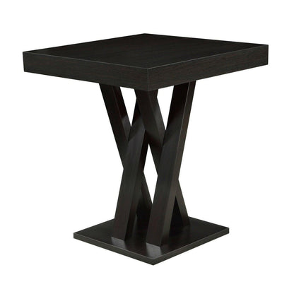 Modern 40-inch High Square Dining Table in Dark Cappuccino Finish - FurniFindUSA