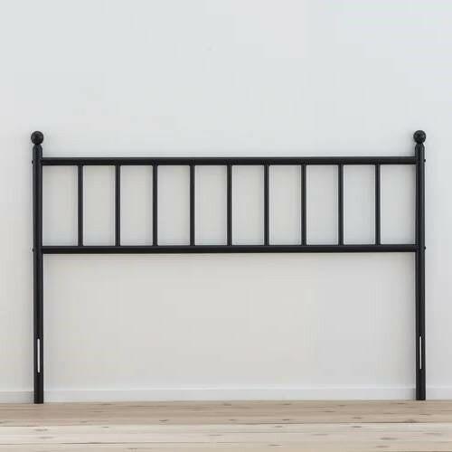 Queen size Traditional Farmhouse Headboard in Matte Black Metal Finish - FurniFindUSA