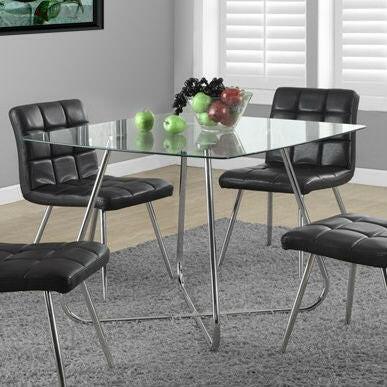 Modern Square Dining Table 40 x 40-inch with Tempered Glass Top - FurniFindUSA