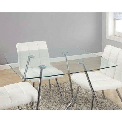 Modern Square Dining Table 40 x 40-inch with Tempered Glass Top - FurniFindUSA