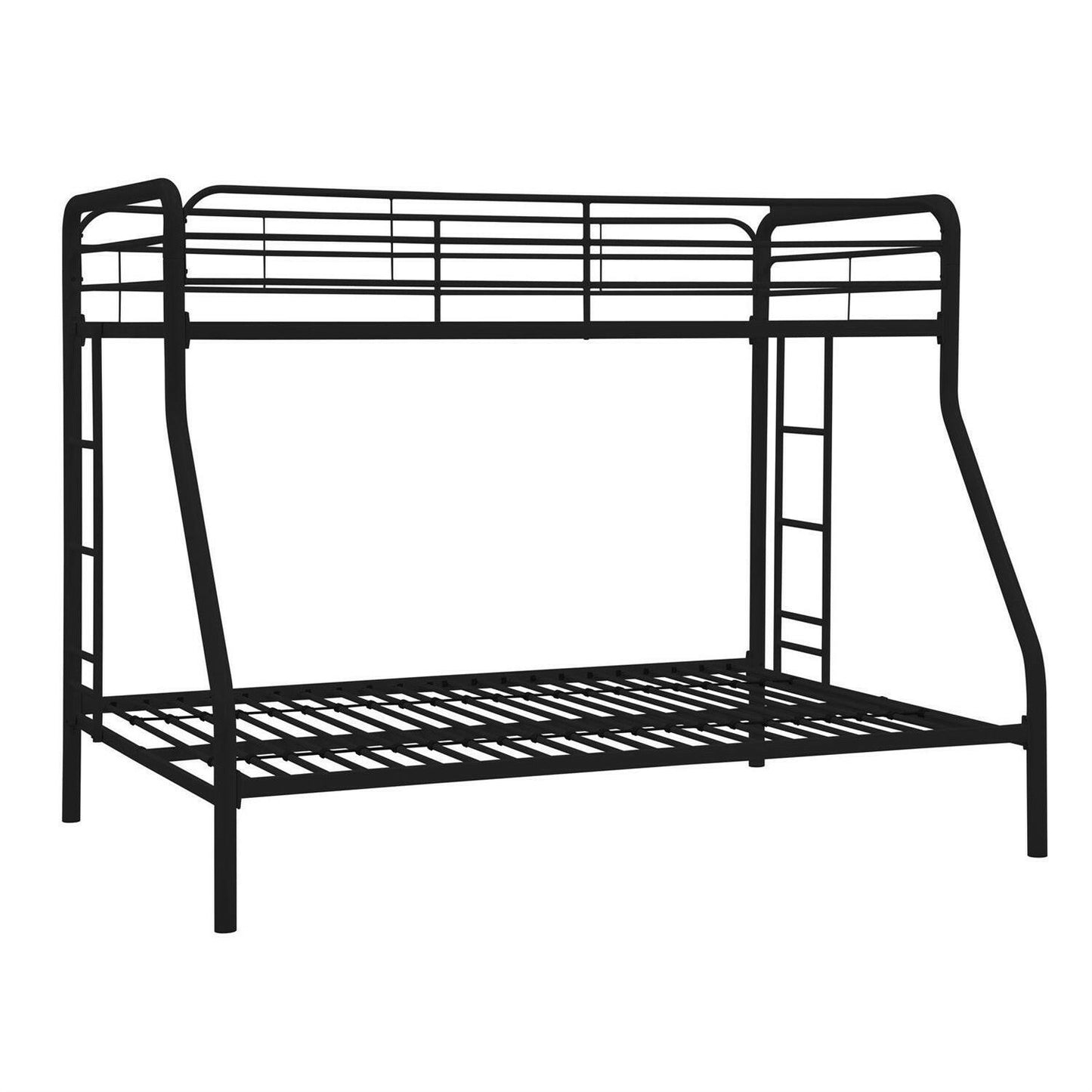 Twin over Full size Bunk Bed in Sturdy Black Metal - FurniFindUSA