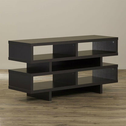 Modern TV Stand Entertainment Center in Dark Brown Cappuccino Wood Finish - FurniFindUSA