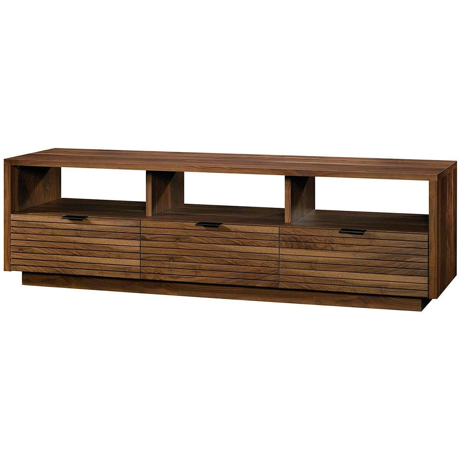 Modern Walnut Finish TV Stand Entertainment Center - Fits up to 70-inch TV - FurniFindUSA