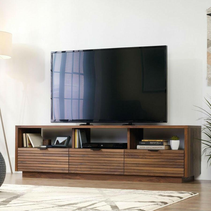 Modern Walnut Finish TV Stand Entertainment Center - Fits up to 70-inch TV - FurniFindUSA