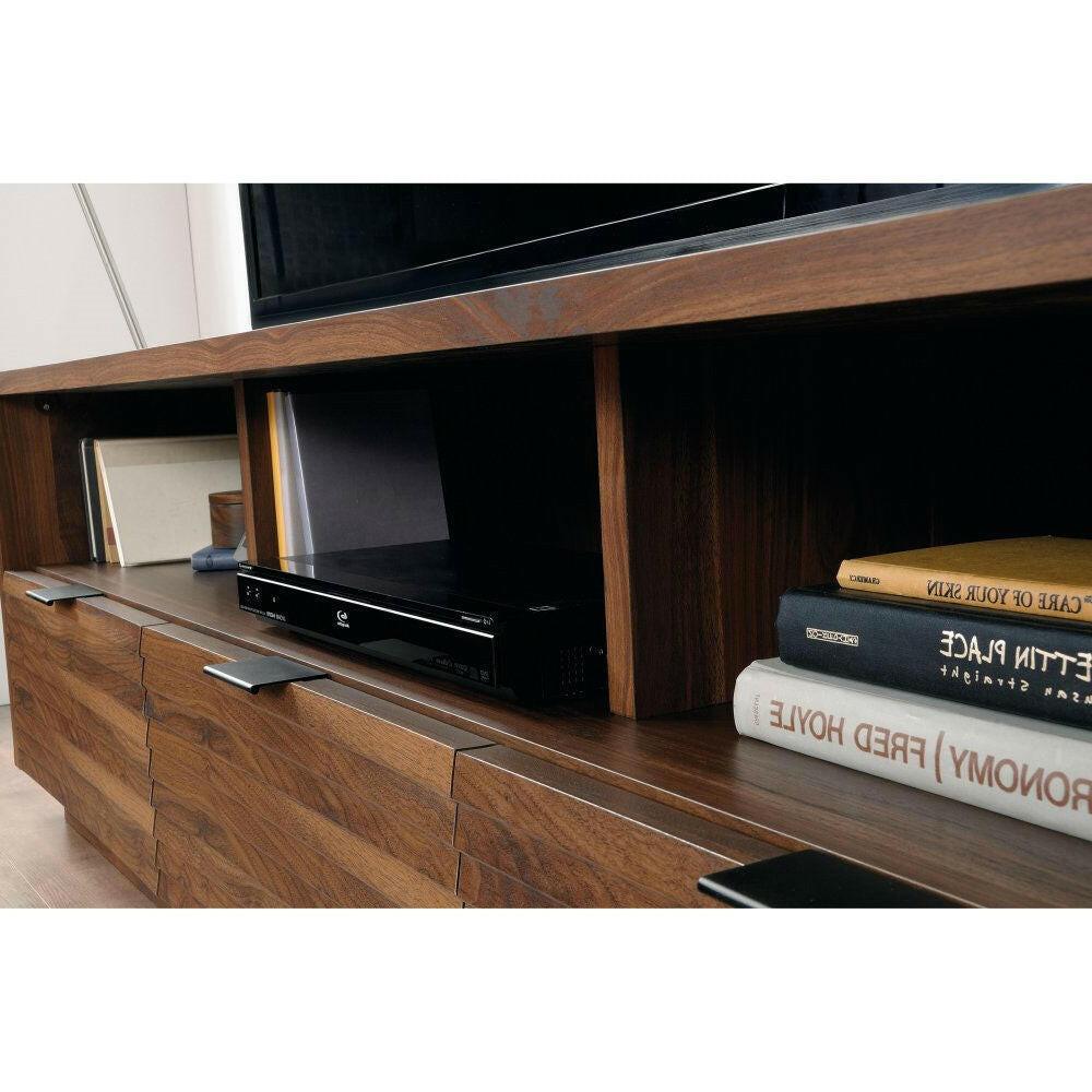 Modern Walnut Finish TV Stand Entertainment Center - Fits up to 70-inch TV - FurniFindUSA