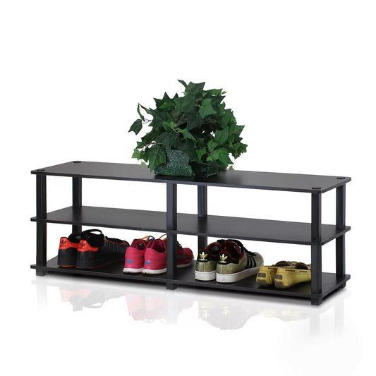 Modern 3-Shelf Espresso Black Shoe Rack - Holds up to 18 Pair of Shoes - FurniFindUSA