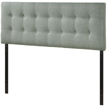 Full size Grey Fabric Button-Tufted Upholstered Headboard - FurniFindUSA
