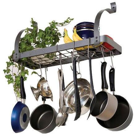 Wall Mounted Metal Kitchen Storage Shelf Pot Rack - FurniFindUSA