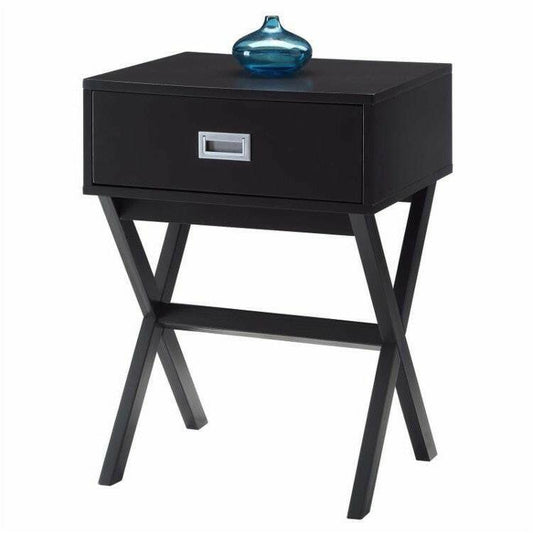 Modern 1-Drawer Bedside Table Nightstand End Table in Espresso Wood Finish - FurniFindUSA