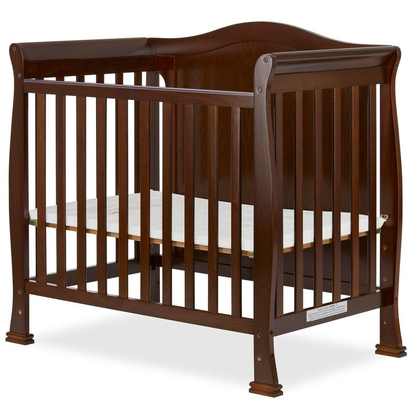 Solid Wood 3-in-1 Convertible Baby Crib Toddler Bed Daybed in Dark Brown Finish - FurniFindUSA